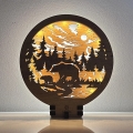 Li-Go 23595/DUB2 - Lampe de table décorative LED dimmable LED/12W/230V 20x22 cm chêne/ours