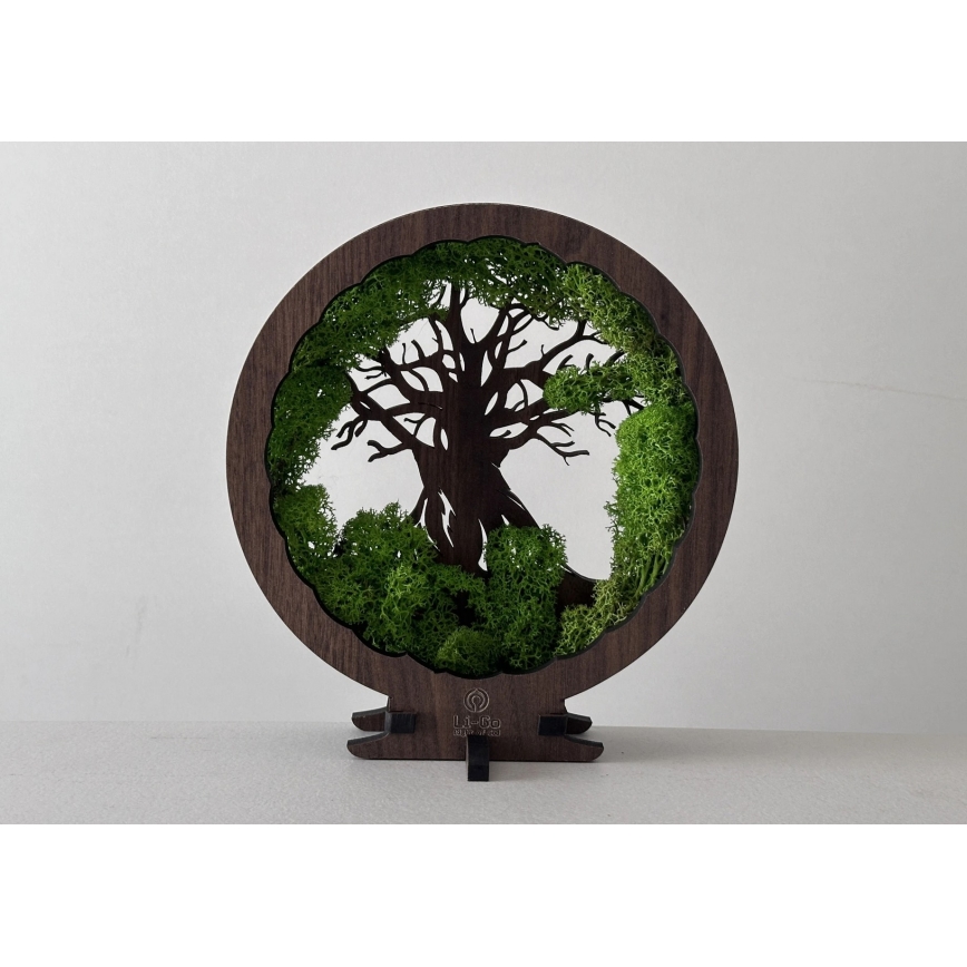 Li-Go 23604/DUB2 - LED-dimbare tafeldecoratie LED/12W/230V 20x22 cm eik/mos en boom
