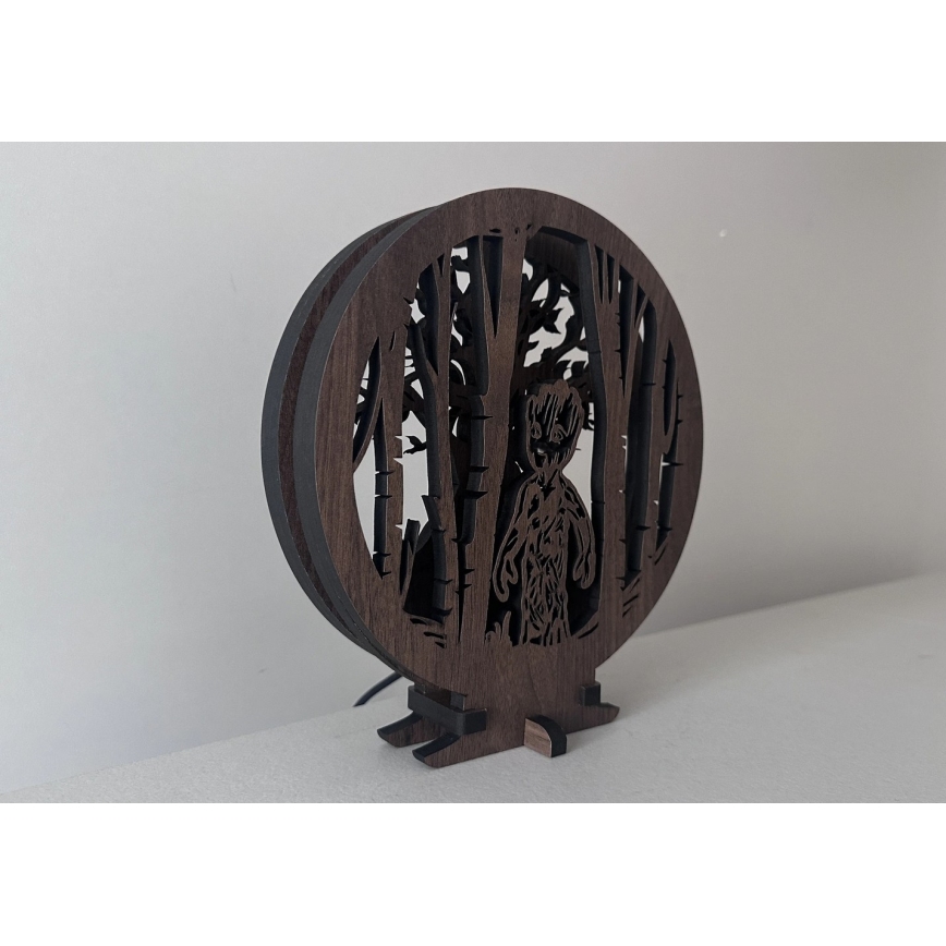 Li-Go 23613/DUB2 - Dimbare LED tafeldecoratie LED/12W/230V 20x22 cm eiken/Grut