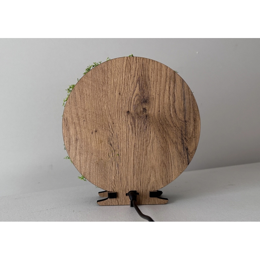 Li-Go 23622/DUB2 - Décoration de table LED à intensité variable LED/12W/230V 20x22 cm chêne/Croix dans la mousse