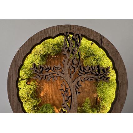 Li-Go 23622/DUB2 - Décoration de table LED à intensité variable LED/12W/230V 20x22 cm chêne/Croix dans la mousse