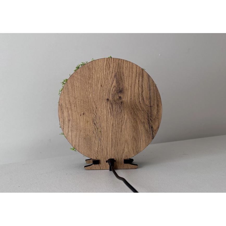 Li-Go 23625/DUB2 - dimbare LED-tafeldecoratie LED/12W/230V 20x22 cm eiken/mos-eekhoorn