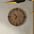 Li-Go 23628/DUB3 - Horloge murale LED/1xAA Ø 32 cm chêne clair/ronde