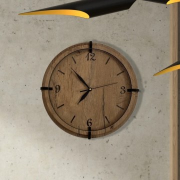 Li-Go 23628/DUB3 - Horloge murale LED/1xAA Ø 32 cm chêne clair/ronde