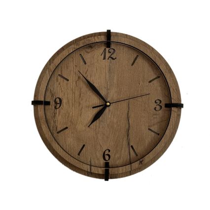 Li-Go 23628/DUB3 - Horloge murale LED/1xAA Ø 32 cm chêne clair/ronde