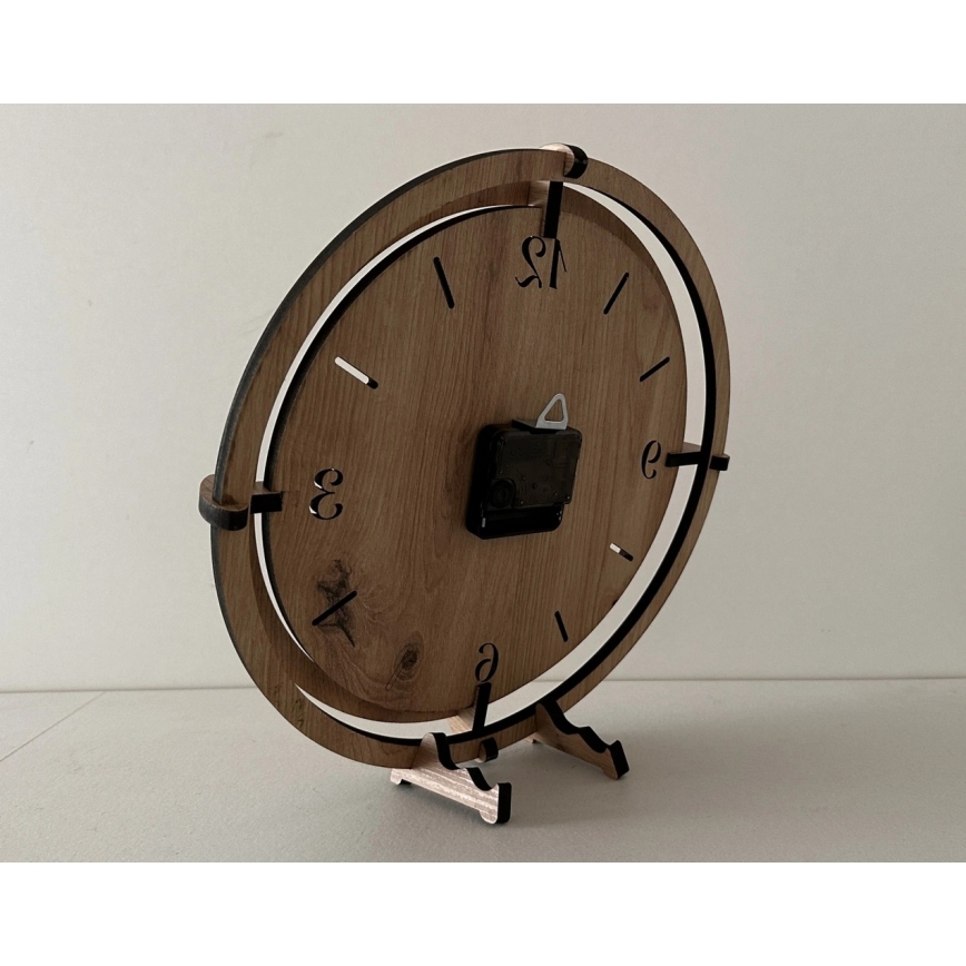 Li-Go 23628/DUB3 - Horloge murale LED/1xAA Ø 32 cm chêne clair/ronde