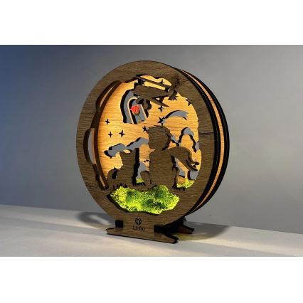 Li-Go 23634/DUB2 - Lampe de table décorative LED dimmable LED/12W/230V 20x22 cm chêne/Le Petit Prince et sa rose