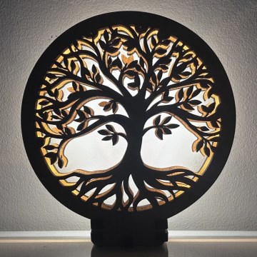 Li-Go 23648/DUB2 - Lampe décorative de table LED dimmable LED/12W/230V 30x31 cm chêne/Arbre de vie