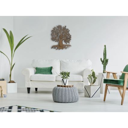 Li-Go 23673/DUB2 - Dimbare LED-wanddecoratie LED/10W/5V 20000 mAh 45x55 cm eiken + afstandsbediening