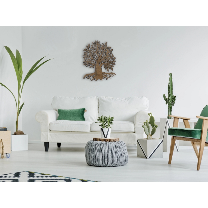 Li-Go 23673/DUB2 - Dimbare LED-wanddecoratie LED/10W/5V 20000 mAh 45x55 cm eiken + afstandsbediening