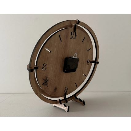Li-Go 23676/DUB5 - Horloge murale 1x AA Ø 32 cm chêne/Montagnes