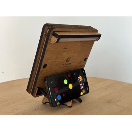 Li-Go 4070/DUB2 - Lampe décorative de table LED/12W/230V 19x19 cm chêne/cheval