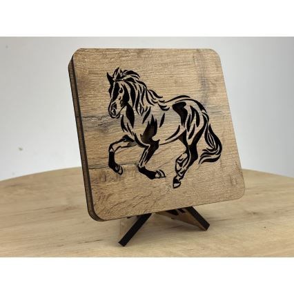 Li-Go 4070/DUB2 - LED tafeldecoratie LED/12W/230V 19x19 cm eik/paard