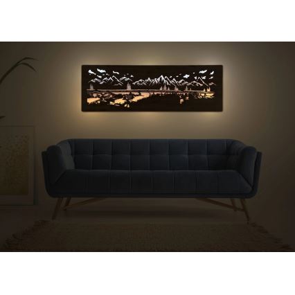 Li-Go 4778/A/4 - Dimbare LED-wanddecoratie LED/10W/5V 30000 mAh 120x40 cm eik/Meer