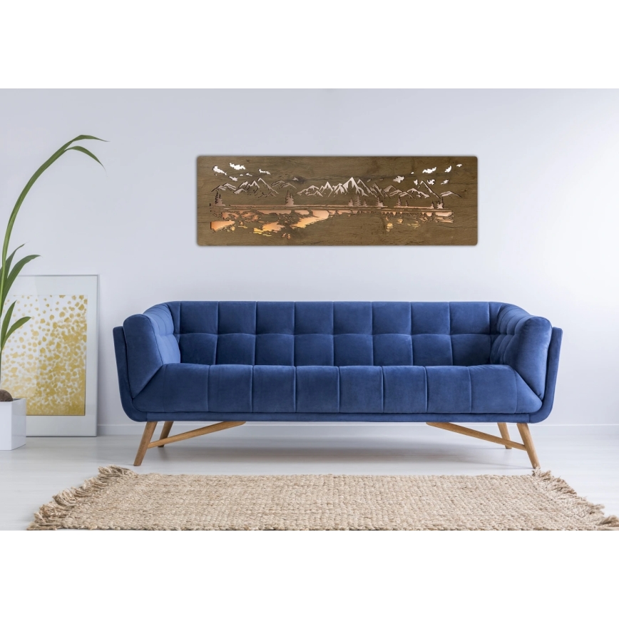 Li-Go 4778/A/4 - Dimbare LED-wanddecoratie LED/10W/5V 30000 mAh 120x40 cm eik/Meer