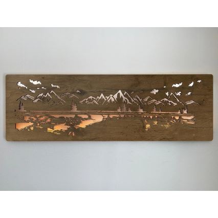 Li-Go 4778/A/4 - Dimbare LED-wanddecoratie LED/10W/5V 30000 mAh 120x40 cm eik/Meer