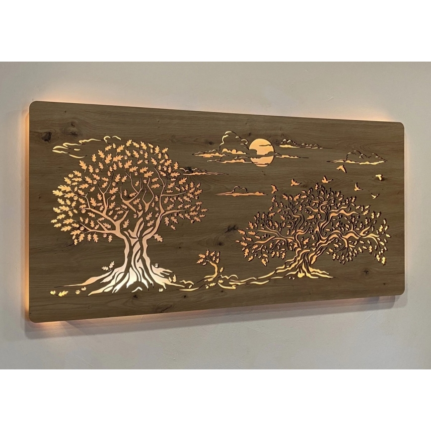 Li-Go 5307/DUB2 - LED décoration murale à intensité réglable LED/24W/230V 120x60 cm chêne/Trois chênes