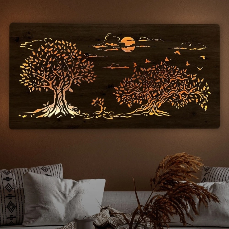 Li-Go 5307/DUB2 - Dimbare LED-wanddecoratie LED/24W/230V 120x60 cm eik/Drie eiken