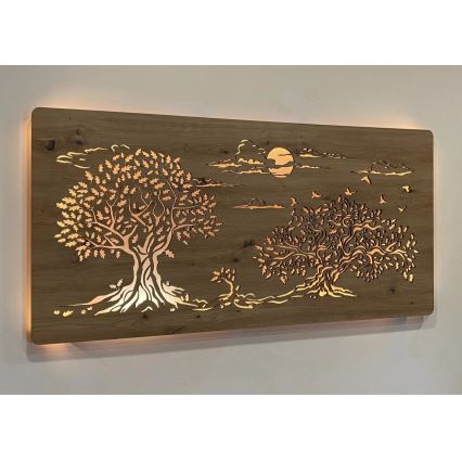 Li-Go 5307/DUB2 - Dimbare LED-wanddecoratie LED/24W/230V 120x60 cm eik/Drie eiken