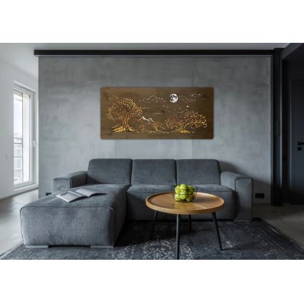 Li-Go 5478/DUB2 - Décoration murale LED dimmable LED/24W/230V 130x60 cm chêne/Quatre chênes et la lune