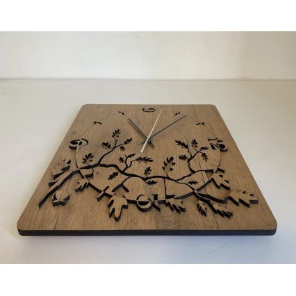 Li-Go 5499/DUB2 - Horloge murale 1xAA 40x40 cm chêne