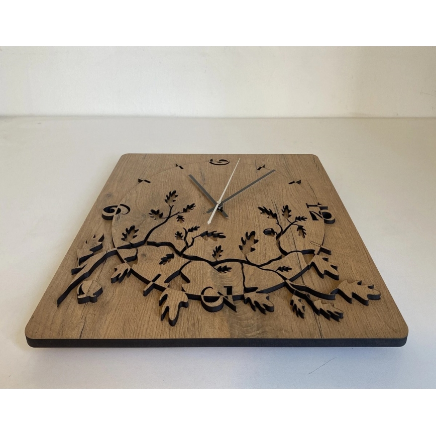 Li-Go 5499/DUB2 - Horloge murale 1xAA 40x40 cm chêne