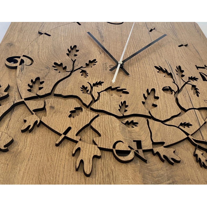 Li-Go 5499/DUB2 - Horloge murale 1xAA 40x40 cm chêne