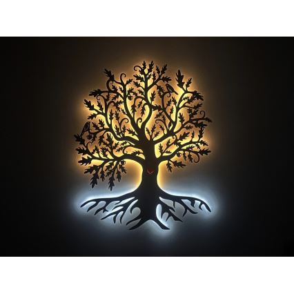 Li-Go 5729/DUB2 - LED wanddecoratie met bewegingssensor LED/10W/5V 90x110 cm eiken