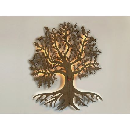 Li-Go 5742/DUB2 - Décoration murale LED à intensité variable, 10 W, 230 V, 90 x 110 cm, chêne