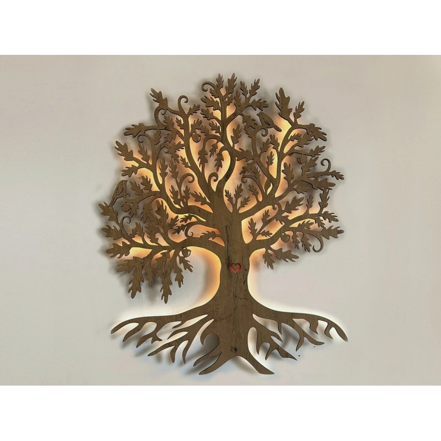 Li-Go 5742/DUB2 - Dimbare LED-wanddecoratie LED/10W/230V 90x110 cm eiken