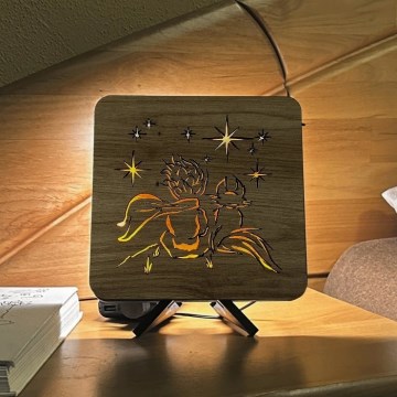 Li-Go 5788/DUB2 - Lampe décorative LED de table LED/12W/230V 19x19 cm chêne/Le Petit Prince