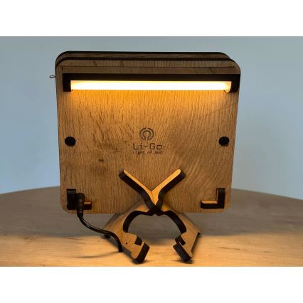 Li-Go 5788/DUB2 - LED tafeldecoratie LED/12W/230V 19x19 cm eiken/De Kleine Prins