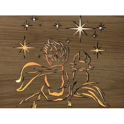 Li-Go 5788/DUB2 - LED tafeldecoratie LED/12W/230V 19x19 cm eiken/De Kleine Prins