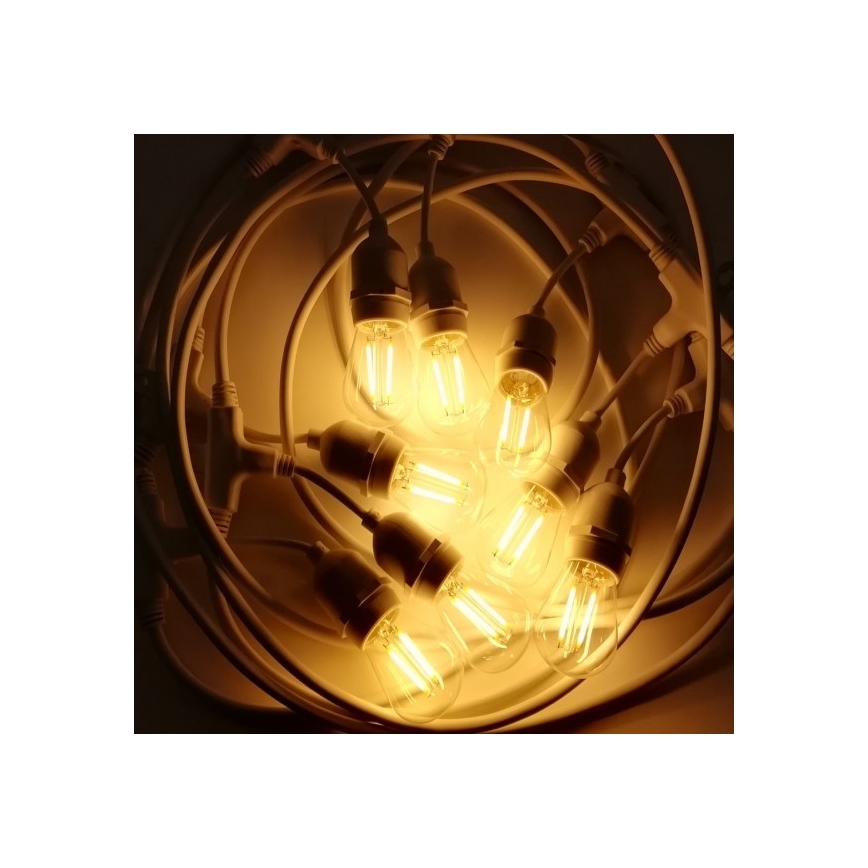 Lichtketting voor Buiten 15xE27/10W/230V 15 m IP44 wit
