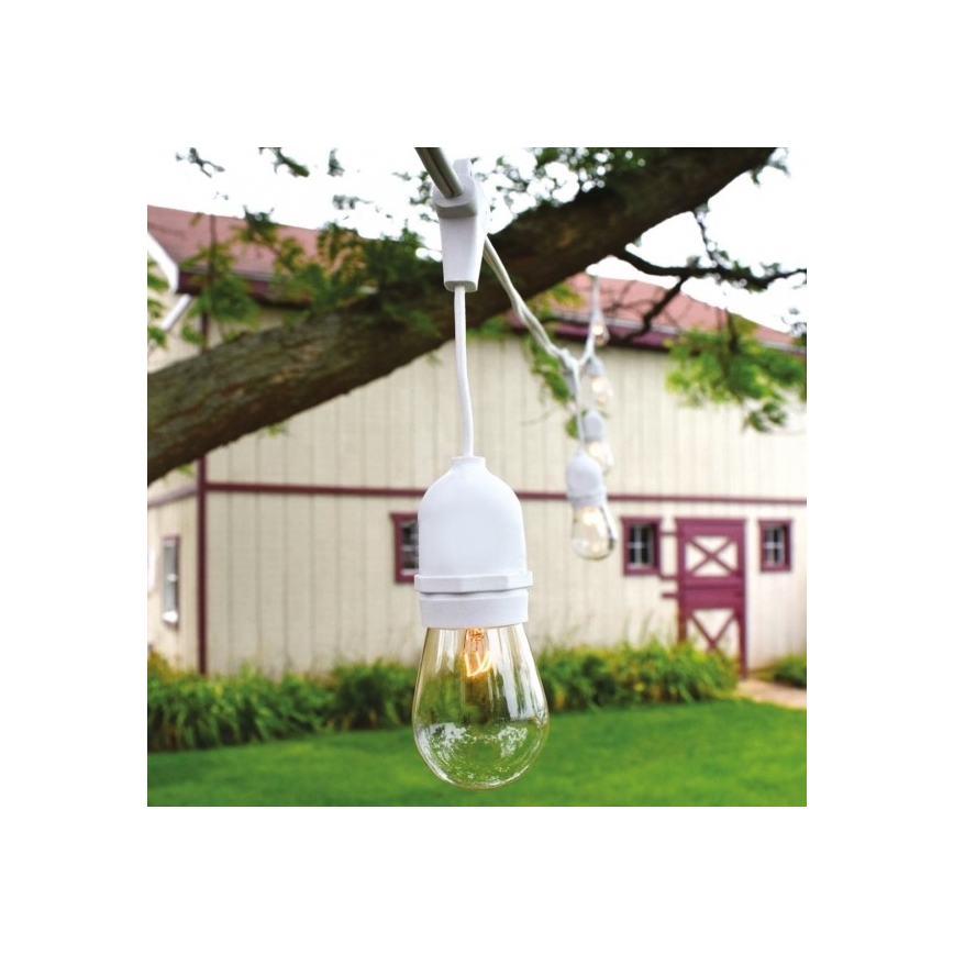 Lichtketting voor Buiten 15xE27/10W/230V 15 m IP44 wit