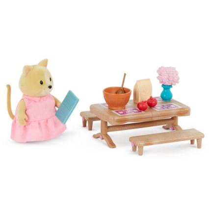 Li'l Woodzeez - Ensemble de jouets meubles de chambre à coucher et de salle à manger