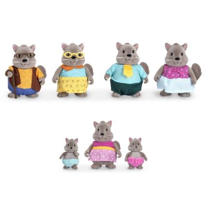 Li'l Woodzeez - Lot de jouets BUSTLEBERRY famille écureuil