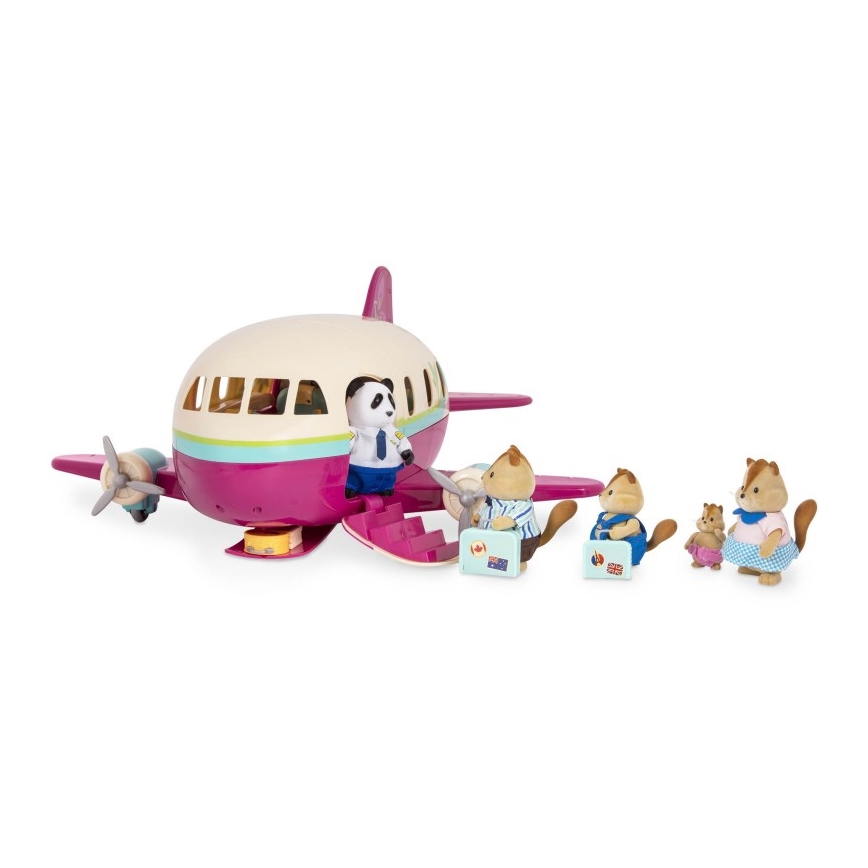 Li'l Woodzeez - Toy set vliegtuig met accessoires
