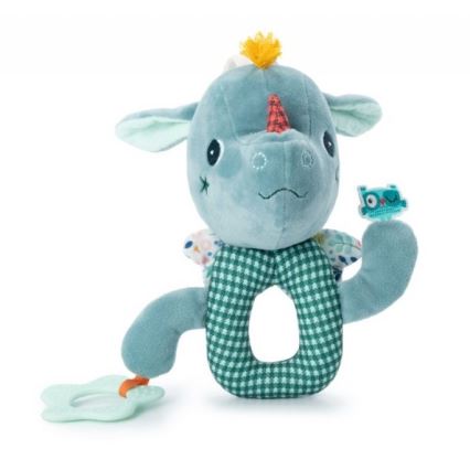 Lilliputiens - Guirlande en peluche avec anneau de dentition dragon Joe