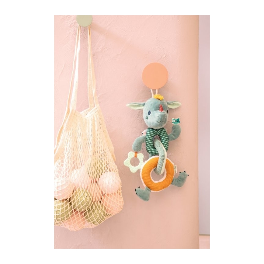 Lilliputiens - Pluche ketting met een bijtring draak Joe