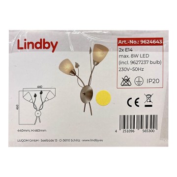 Lindby - Applique murale YANNIE 2xE14/4W/230V
