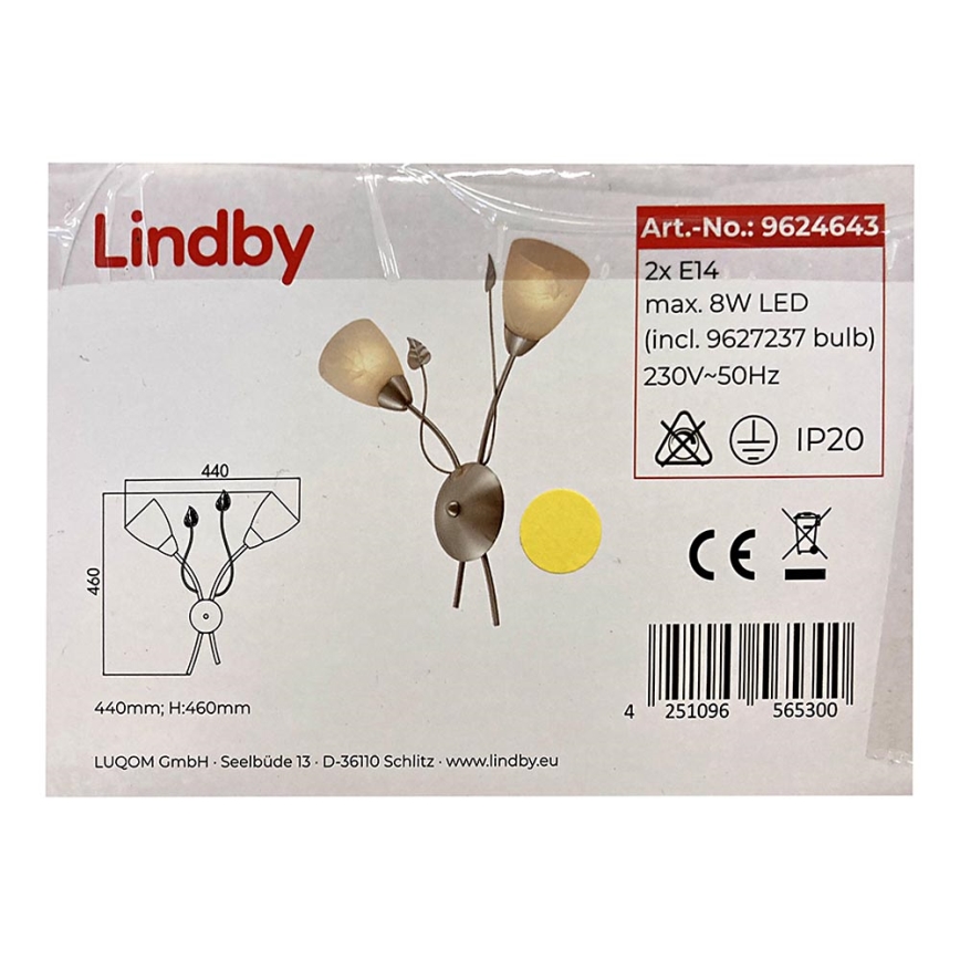 Lindby - Applique murale YANNIE 2xE14/4W/230V