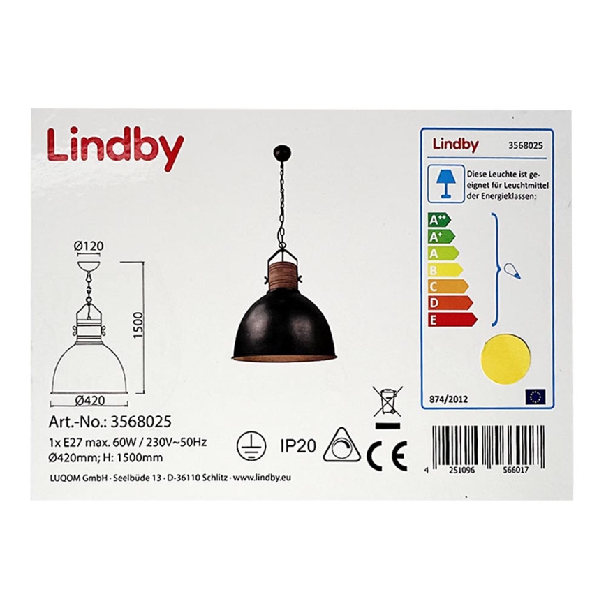 Lindby - Hanglamp aan een ketting ARINA 1xE27/60W/230V