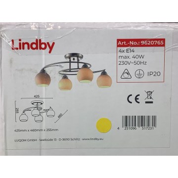 Lindby - Hanglamp met vaste pendel SVEAN 4xE14/40W/230V