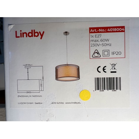 Lindby - Kroonluchter aan een snoer NICA 1xE27/60W/230V