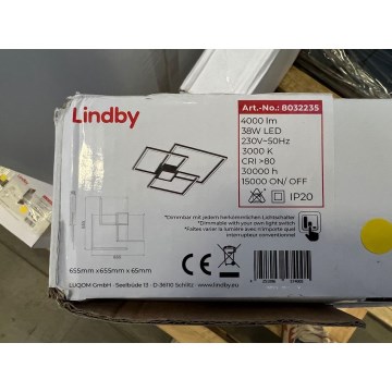 Lindby - Plafonnier à intensité variable DUETTO LED/38W/230V