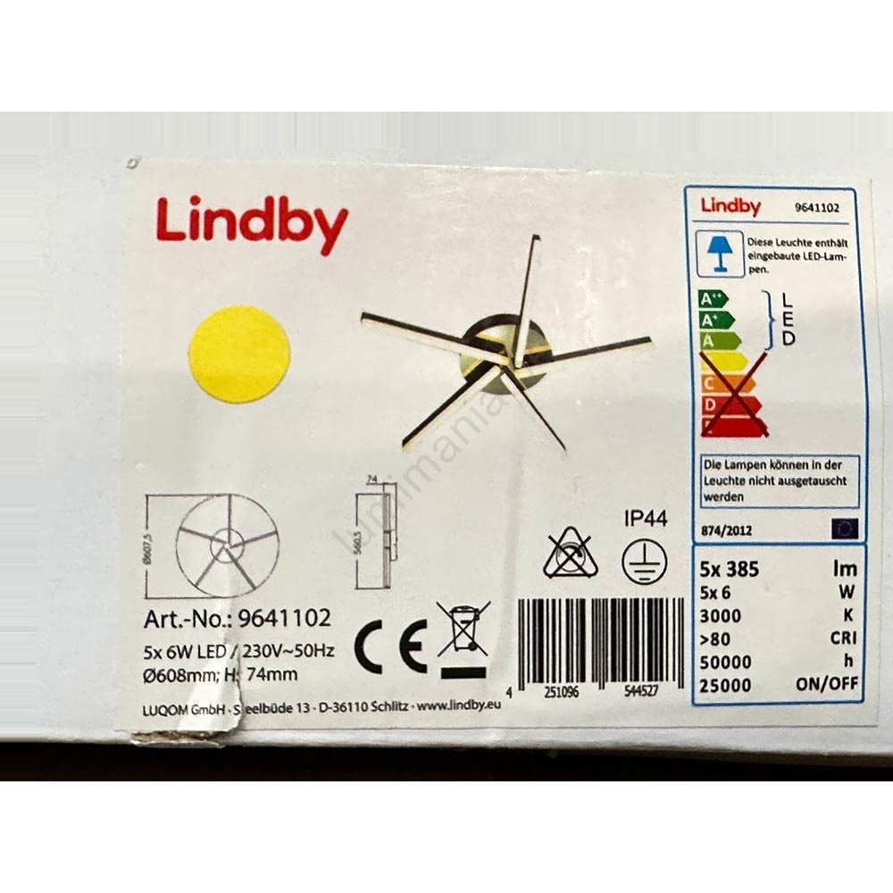 Lindby, Plafonnier Pour Salle De Bain Dejan, 85 Cm, à 4 Lampes, Chrome