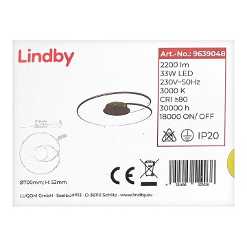 Lindby - Plafonnier JOLINE LED/33W/230V