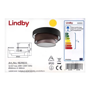 Lindby - Plafonnier MELIA 3xE27/60W/230V