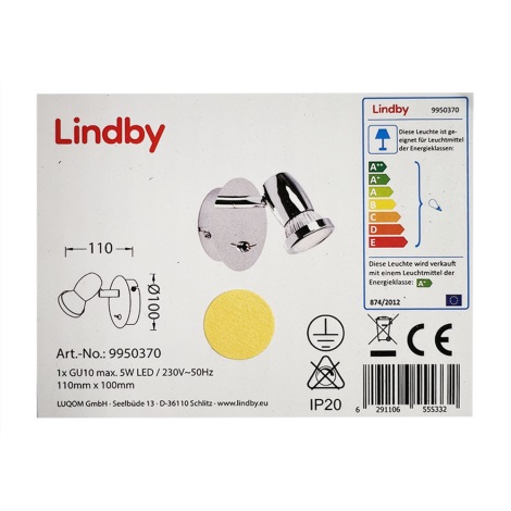 Lindby - Spot mural LED ARMINIUS 1xGU10/5W/230V